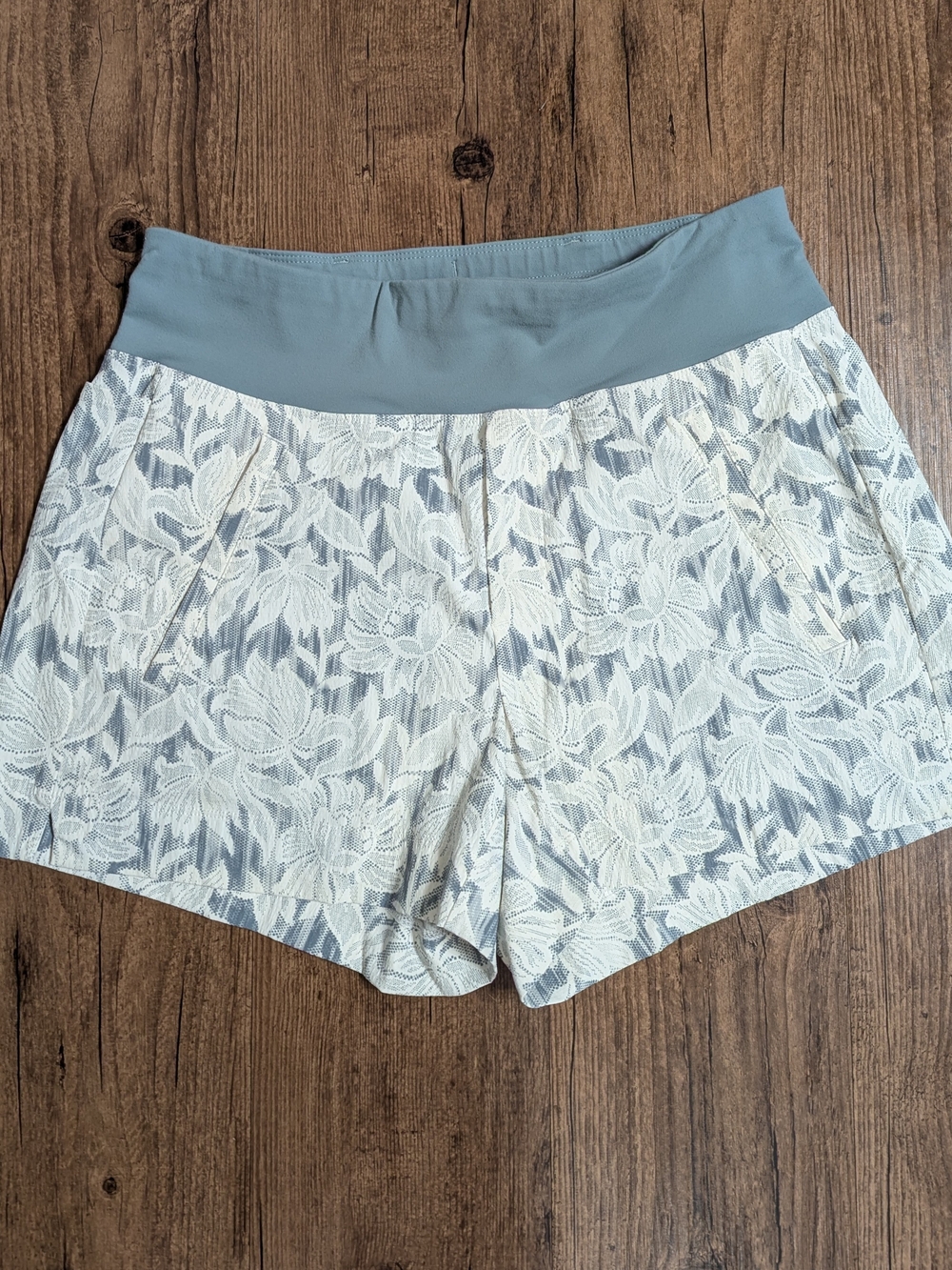 Athleta Floral Soft Blue Shorts